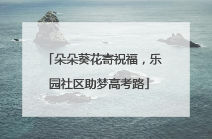 朵朵葵花寄祝福，乐园社区助梦高考路