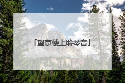 望京楼上聆琴音