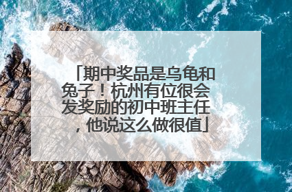 期中奖品是乌龟和兔子！杭州有位很会发奖励的初中班主任，他说这么做很值