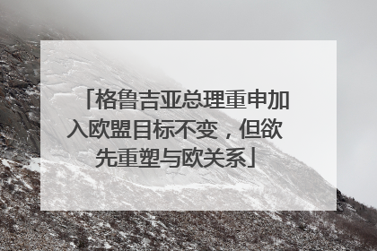 格鲁吉亚总理重申加入欧盟目标不变，但欲先重塑与欧关系