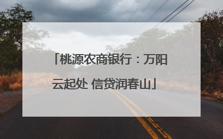 桃源农商银行：万阳云起处 信贷润春山