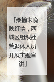 桑榆未晚映红墙，西城区组织社管退休人员开展主题宣讲