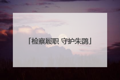 检察履职 守护朱鹮