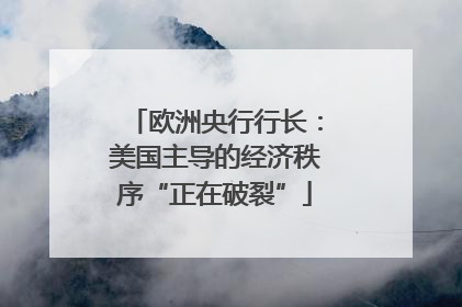 欧洲央行行长：美国主导的经济秩序“正在破裂”