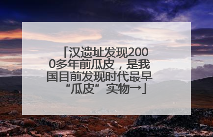 汉遗址发现2000多年前瓜皮，是我国目前发现时代最早“瓜皮”实物→