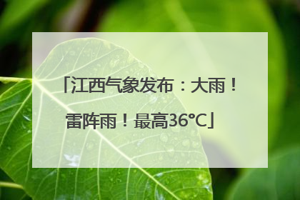 江西气象发布：大雨！雷阵雨！最高36°C