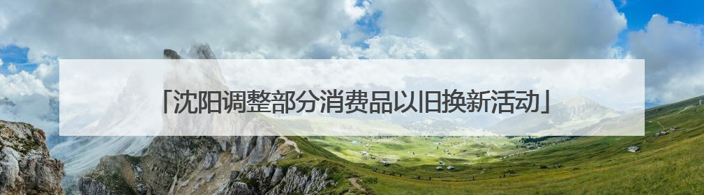 沈阳调整部分消费品以旧换新活动