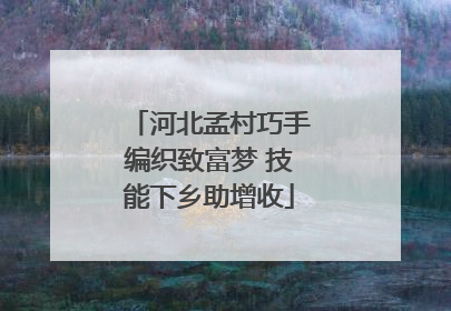河北孟村巧手编织致富梦 技能下乡助增收