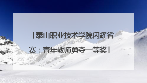 泰山职业技术学院闪耀省赛：青年教师勇夺一等奖