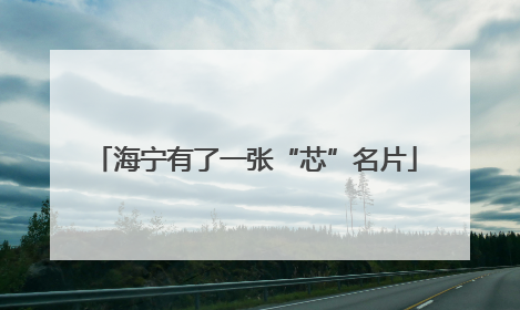 海宁有了一张“芯”名片