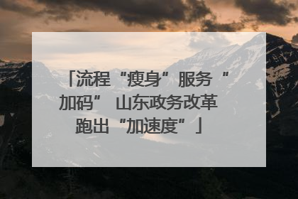 流程“瘦身”服务“加码” 山东政务改革跑出“加速度”