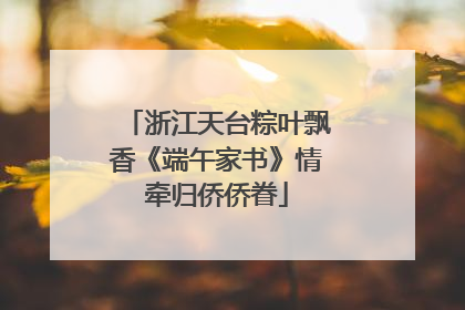 浙江天台粽叶飘香《端午家书》情牵归侨侨眷
