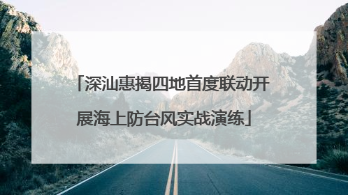 深汕惠揭四地首度联动开展海上防台风实战演练