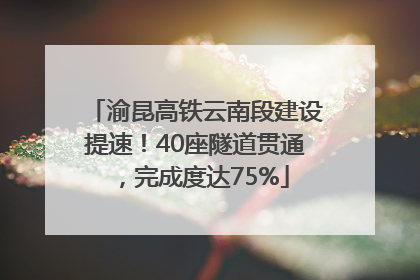 渝昆高铁云南段建设提速！40座隧道贯通，完成度达75%