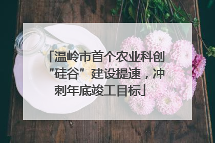 温岭市首个农业科创“硅谷”建设提速，冲刺年底竣工目标