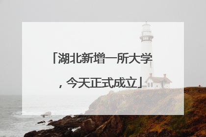 湖北新增一所大学，今天正式成立