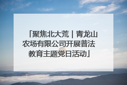 聚焦北大荒｜青龙山农场有限公司开展普法教育主题党日活动