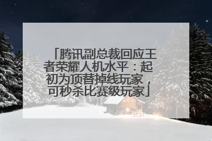 腾讯副总裁回应王者荣耀人机水平：起初为顶替掉线玩家，可秒杀比赛级玩家