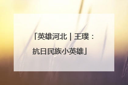 英雄河北｜王璞：抗日民族小英雄