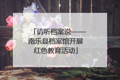 请听档案说——南乐县档案馆开展红色教育活动