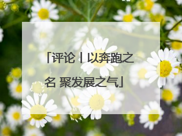评论丨以奔跑之名 聚发展之气