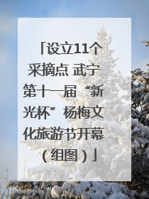 设立11个采摘点 武宁第十一届“新光杯”杨梅文化旅游节开幕（组图）