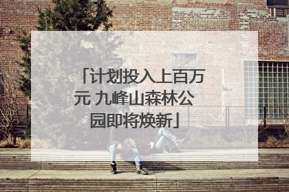 计划投入上百万元 九峰山森林公园即将焕新