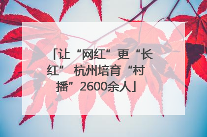 让“网红”更“长红” 杭州培育“村播”2600余人