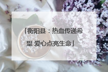 衡阳县：热血传递希望 爱心点亮生命