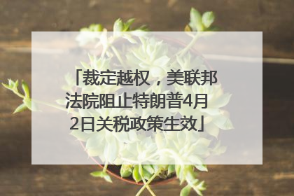 裁定越权，美联邦法院阻止特朗普4月2日关税政策生效