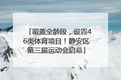 覆盖全龄段，设置46类体育项目！静安区第三届运动会启幕