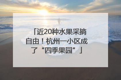 近20种水果采摘自由！杭州一小区成了“四季果园”