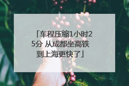 车程压缩1小时25分 从成都坐高铁到上海更快了