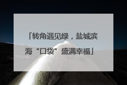 转角遇见绿，盐城滨海“口袋”盛满幸福