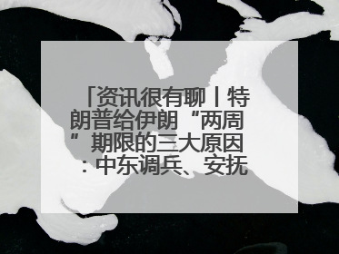 资讯很有聊丨特朗普给伊朗“两周”期限的三大原因：中东调兵、安抚国内、个人习惯