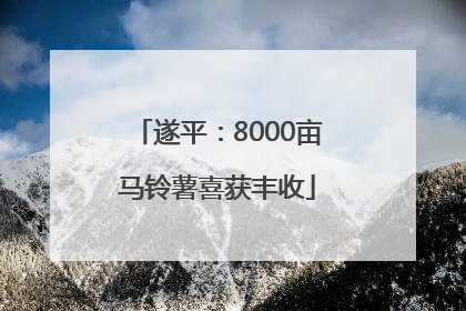 遂平：8000亩马铃薯喜获丰收