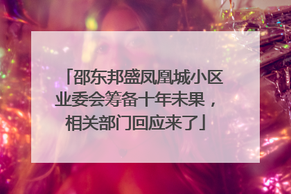邵东邦盛凤凰城小区业委会筹备十年未果，相关部门回应来了