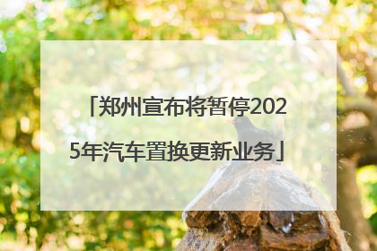 郑州宣布将暂停2025年汽车置换更新业务