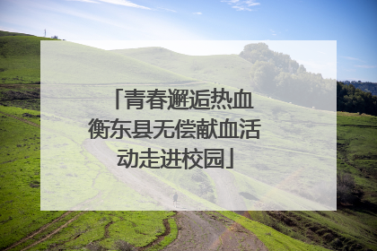 青春邂逅热血 衡东县无偿献血活动走进校园
