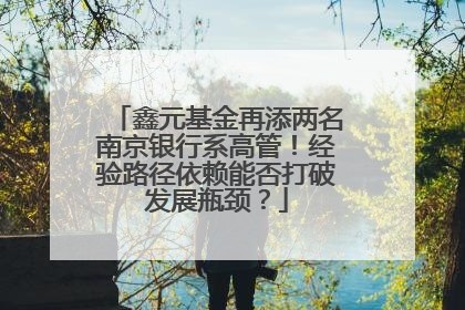 鑫元基金再添两名南京银行系高管！经验路径依赖能否打破发展瓶颈？