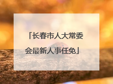 长春市人大常委会最新人事任免