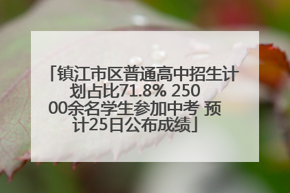 镇江市区普通高中招生计划占比71.8% 25000余名学生参加中考 预计25日公布成绩
