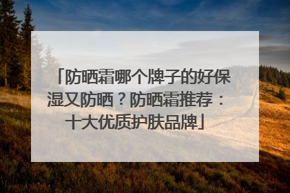 防晒霜哪个牌子的好保湿又防晒？防晒霜推荐：十大优质护肤品牌