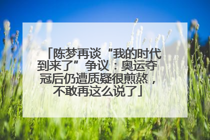 陈梦再谈“我的时代到来了”争议：奥运夺冠后仍遭质疑很煎熬，不敢再这么说了