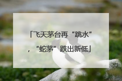 飞天茅台再“跳水”，“蛇茅”跌出新低