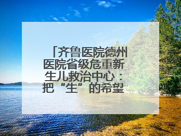 齐鲁医院德州医院省级危重新生儿救治中心：把“生”的希望送到千家万户