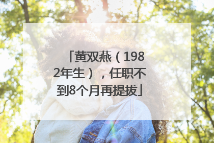 黄双燕（1982年生），任职不到8个月再提拔