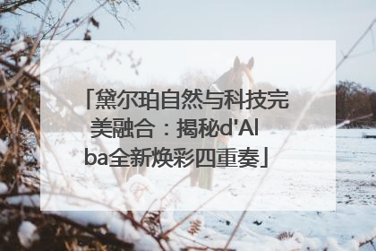 黛尔珀自然与科技完美融合：揭秘d'Alba全新焕彩四重奏