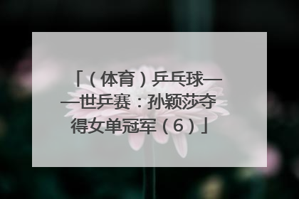 （体育）乒乓球——世乒赛：孙颖莎夺得女单冠军（6）