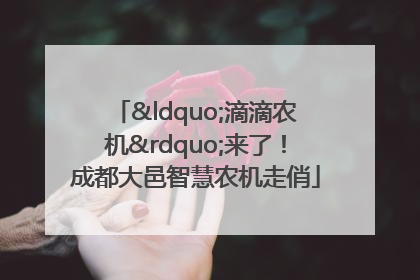 “滴滴农机”来了！成都大邑智慧农机走俏